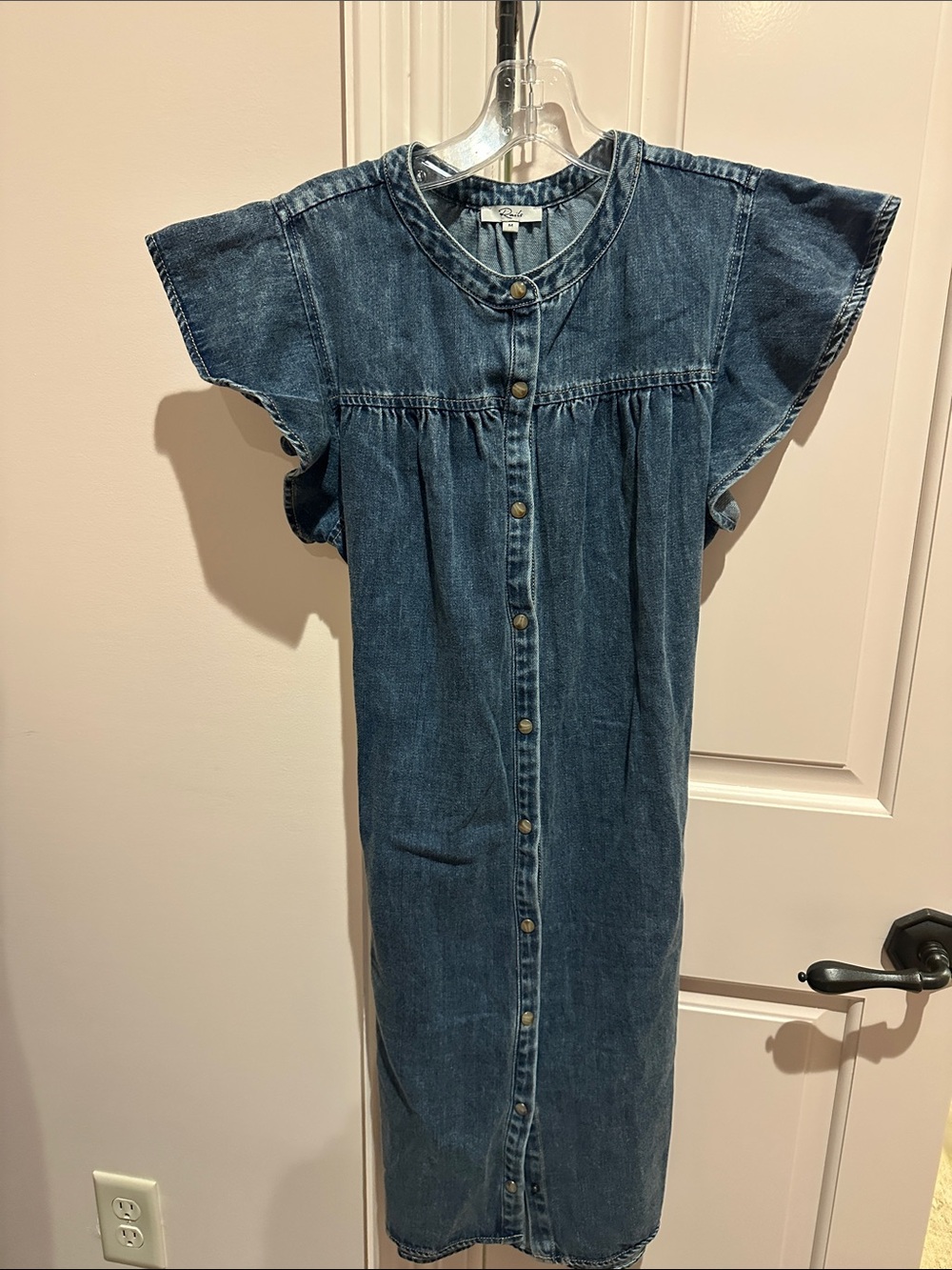 Rails Denim Button-Front Mini Dress in Classic Blue